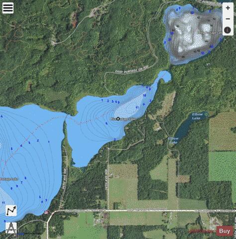 Big Portage (East Bay) depth contour Map - i-Boating App - Satellite