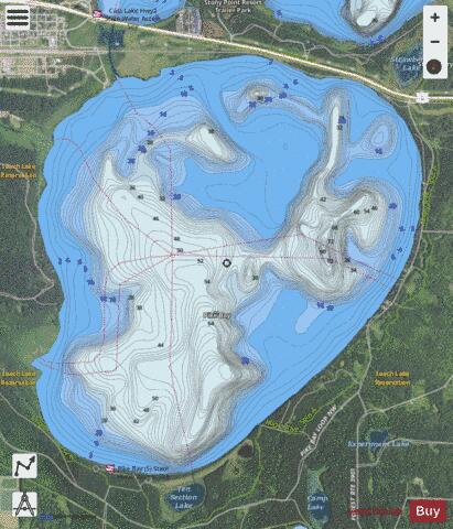 Pike Bay depth contour Map - i-Boating App - Satellite
