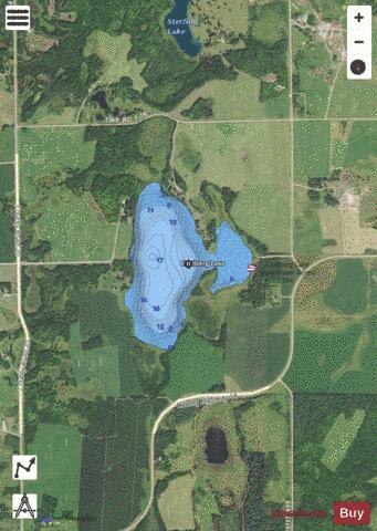 Lindberg depth contour Map - i-Boating App - Satellite