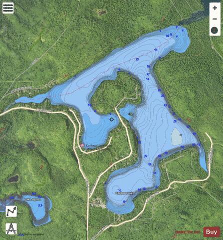Caribou depth contour Map - i-Boating App - Satellite