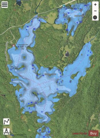 Crescent depth contour Map - i-Boating App - Satellite