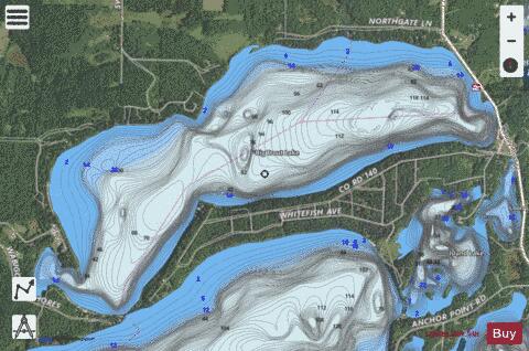 Big Trout depth contour Map - i-Boating App - Satellite