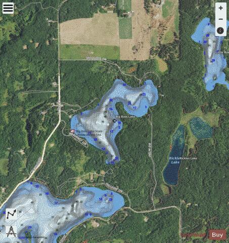 Big Bass depth contour Map - i-Boating App - Satellite
