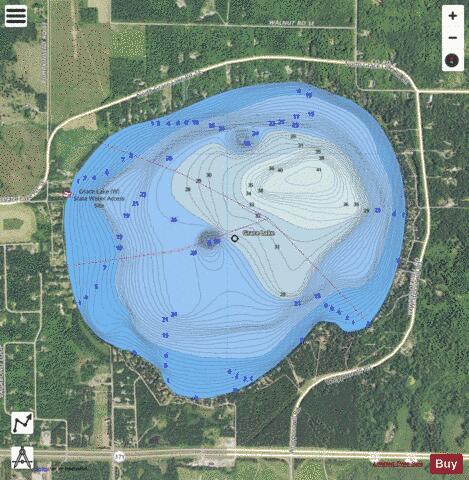 Grace depth contour Map - i-Boating App - Satellite