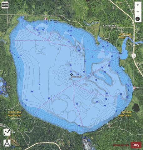Round depth contour Map - i-Boating App - Satellite