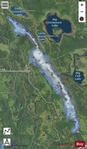 Moose depth contour Map - i-Boating App - Satellite