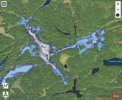 Beaver depth contour Map - i-Boating App - Satellite