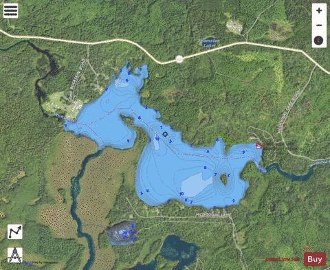 North McDougal depth contour Map - i-Boating App - Satellite