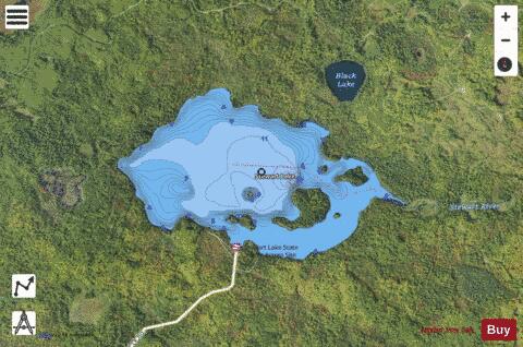 Stewart depth contour Map - i-Boating App - Satellite