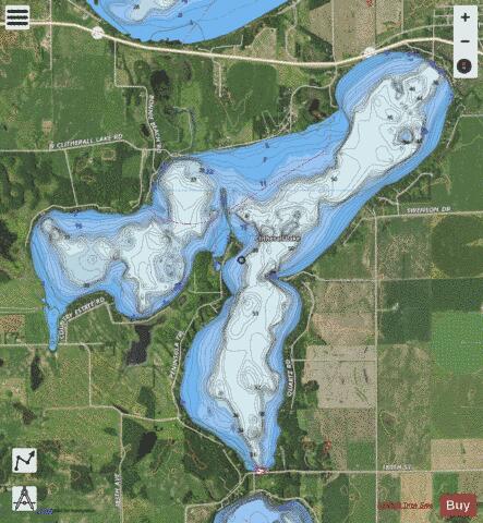 Clitherall depth contour Map - i-Boating App - Satellite