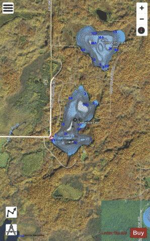 Tamarack depth contour Map - i-Boating App - Satellite