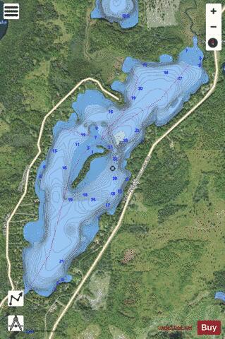 Pequaywan depth contour Map - i-Boating App - Satellite