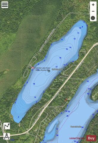 Cadotte depth contour Map - i-Boating App - Satellite