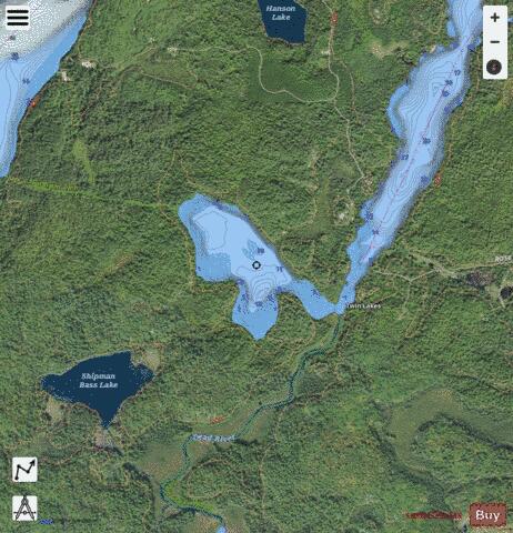 West Twin depth contour Map - i-Boating App - Satellite