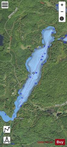 East Twin depth contour Map - i-Boating App - Satellite