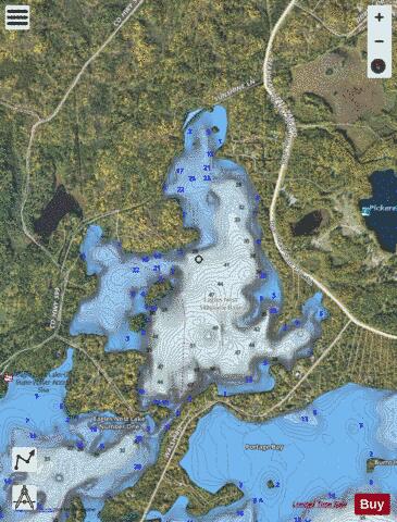 Eagles Nest #1 depth contour Map - i-Boating App - Satellite