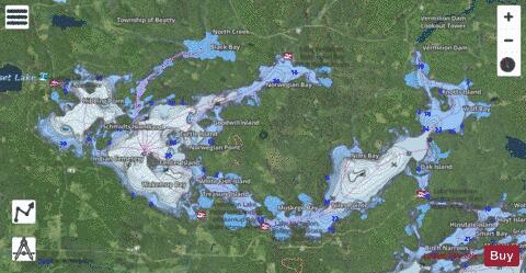 West Vermilion depth contour Map - i-Boating App - Satellite