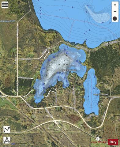 Little Grand depth contour Map - i-Boating App - Satellite