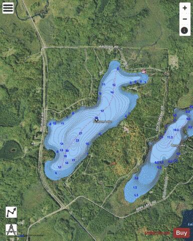 Dinham depth contour Map - i-Boating App - Satellite