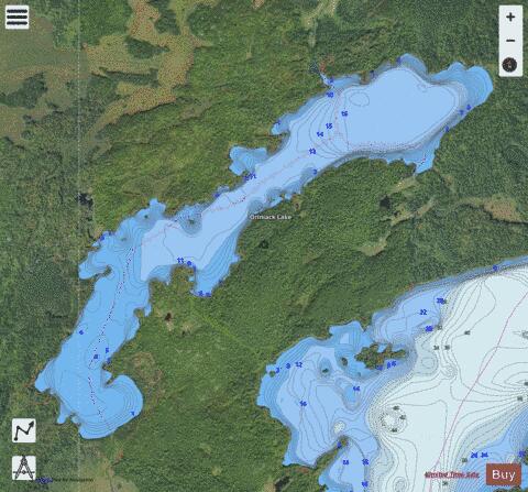 Oriniack depth contour Map - i-Boating App - Satellite