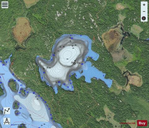 Little Trout depth contour Map - i-Boating App - Satellite