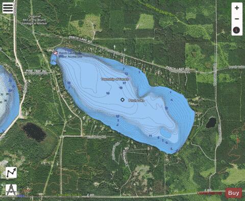 Perch depth contour Map - i-Boating App - Satellite