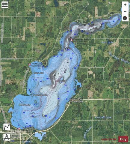 Osakis depth contour Map - i-Boating App - Satellite