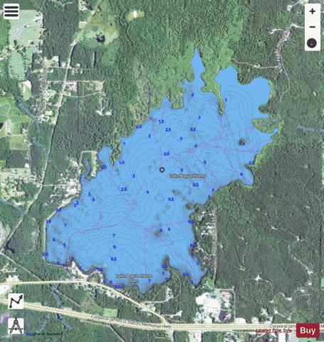 Bogue Homa depth contour Map - i-Boating App - Satellite
