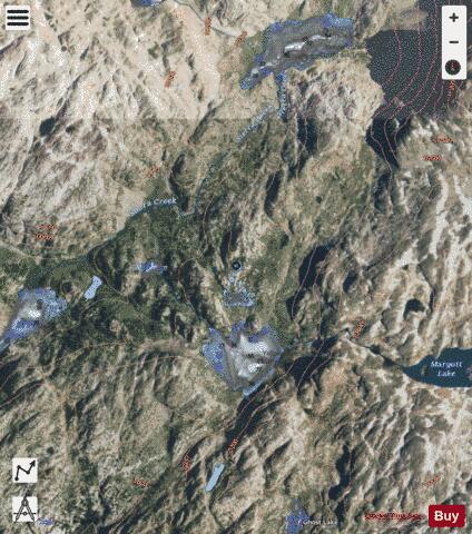 Pleiades Lakes depth contour Map - i-Boating App - Satellite