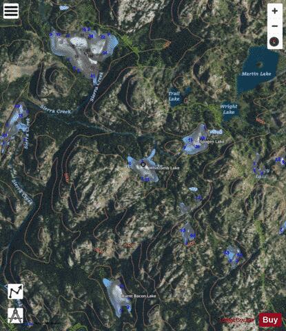 Whitcomb Lake depth contour Map - i-Boating App - Satellite