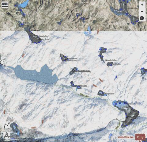 Indian Knife Lake depth contour Map - i-Boating App - Satellite