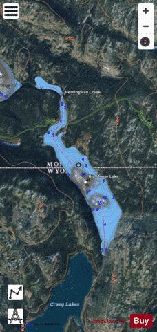 Big Moose Lake depth contour Map - i-Boating App - Satellite