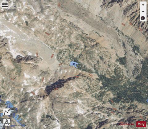 Granite Creek Unnamed Lake #1 depth contour Map - i-Boating App - Satellite
