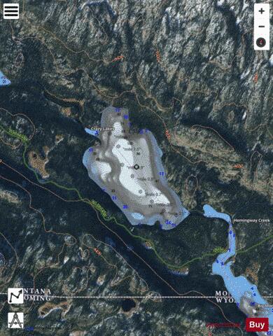 Widewater Lake depth contour Map - i-Boating App - Satellite