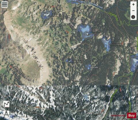 Upper Mud Lake (Schoolmarm Lake) depth contour Map - i-Boating App - Satellite