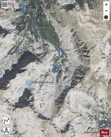 Asteroid Lake depth contour Map - i-Boating App - Satellite