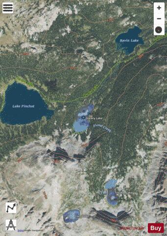 Dreary Lake depth contour Map - i-Boating App - Satellite