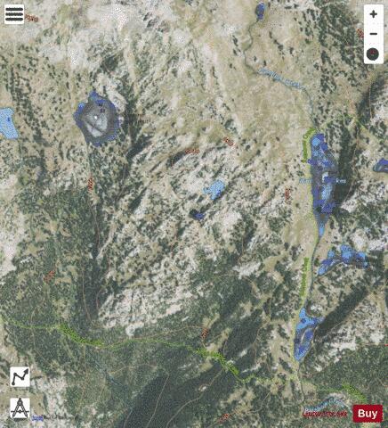 Rainbow Cirque Lake #2 depth contour Map - i-Boating App - Satellite