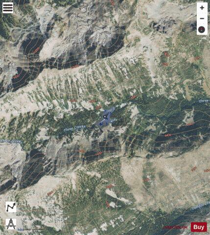 Alpine Lake depth contour Map - i-Boating App - Satellite