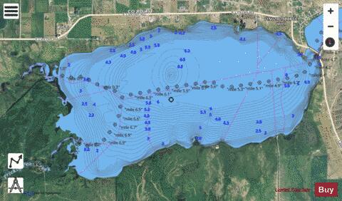 Lake Helena depth contour Map - i-Boating App - Satellite