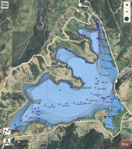 Georgetown Lake depth contour Map - i-Boating App - Satellite