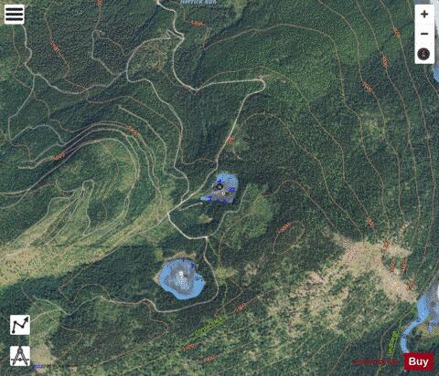 Bunyan Lake depth contour Map - i-Boating App - Satellite