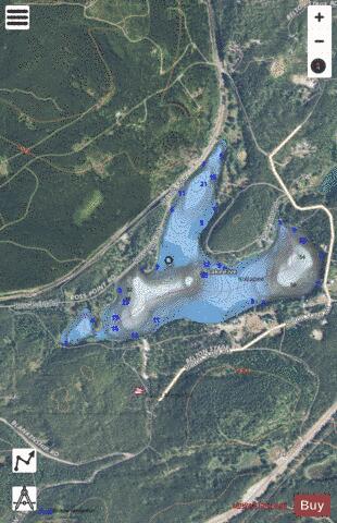 Lake Five depth contour Map - i-Boating App - Satellite