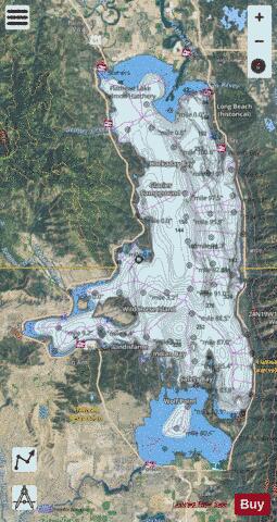 FLATHEAD LAKE depth contour Map - i-Boating App - Satellite
