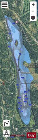Blanchard Lake depth contour Map - i-Boating App - Satellite