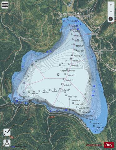 Lake Mary Ronan depth contour Map - i-Boating App - Satellite