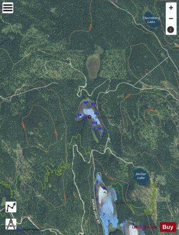 Woods Lake depth contour Map - i-Boating App - Satellite