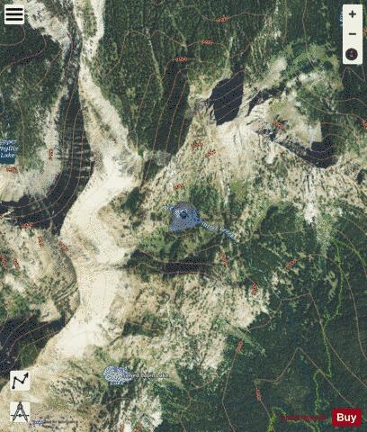 Oreamnos Lake depth contour Map - i-Boating App - Satellite