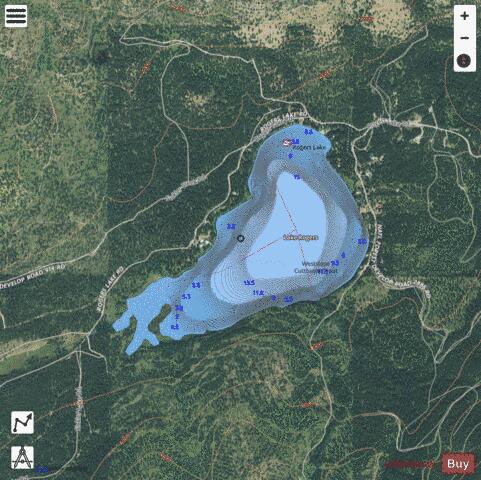 Rogers Lake depth contour Map - i-Boating App - Satellite