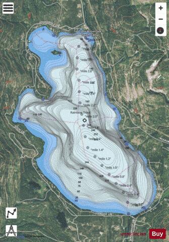 Little Bitterroot Lake depth contour Map - i-Boating App - Satellite